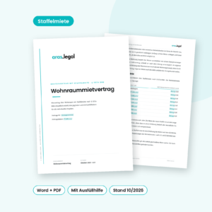 Wohnraummietvertrag mit Staffelmiete – Vorlage von aras.legal als Word und PDF